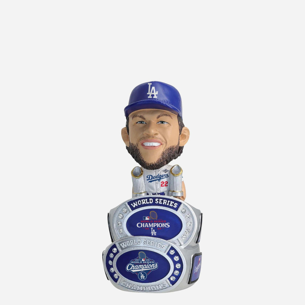 Clayton Kershaw Los Angeles Dodgers 2025 Back To Back World Series Champions Mini Ring Base Bighead Bobblehead FOCO - FOCO.com