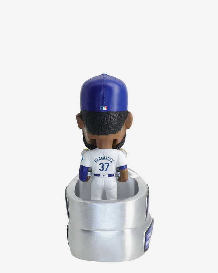 Teoscar Hernandez Los Angeles Dodgers 2025 Back To Back World Series Champions Mini Ring Base Bighead Bobblehead FOCO - FOCO.com