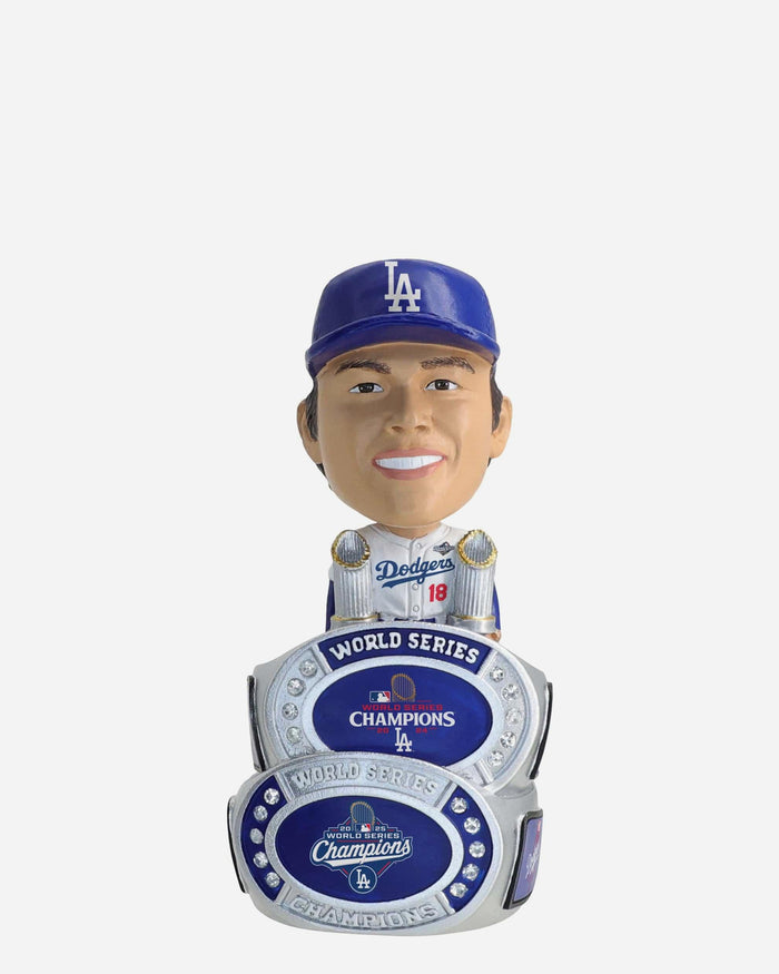 Yoshinobu Yamamoto Los Angeles Dodgers 2025 Back To Back World Series Champions Mini Ring Base Bighead Bobblehead FOCO - FOCO.com