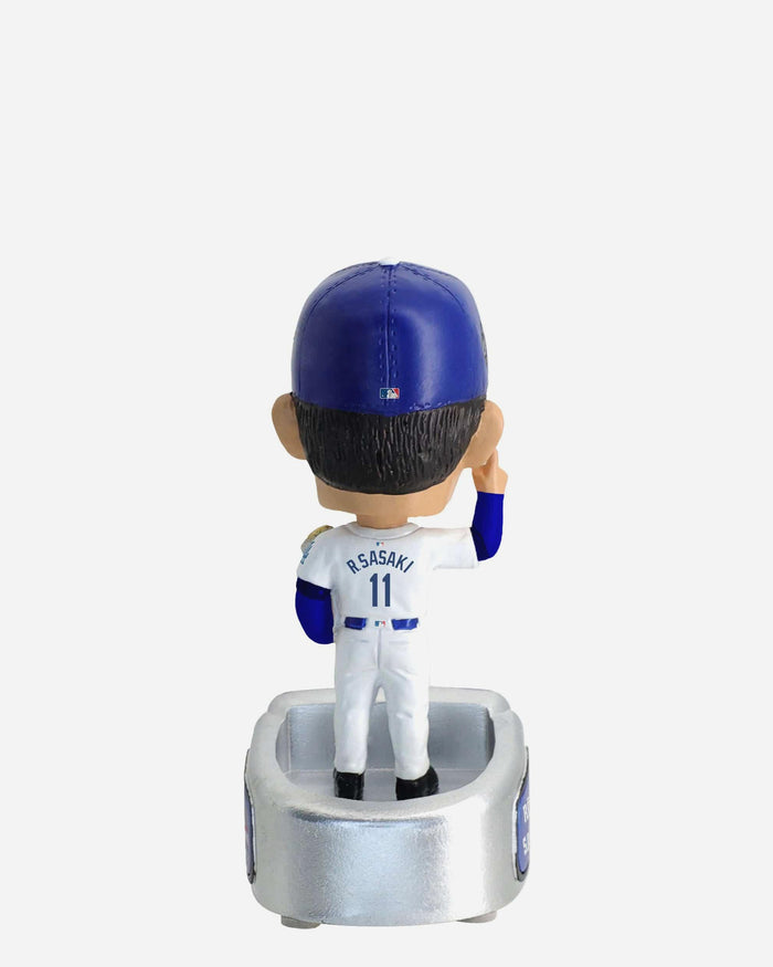 Roki Sasaki Los Angeles Dodgers 2025 World Series Champions Mini Ring Base Bighead Bobblehead FOCO - FOCO.com