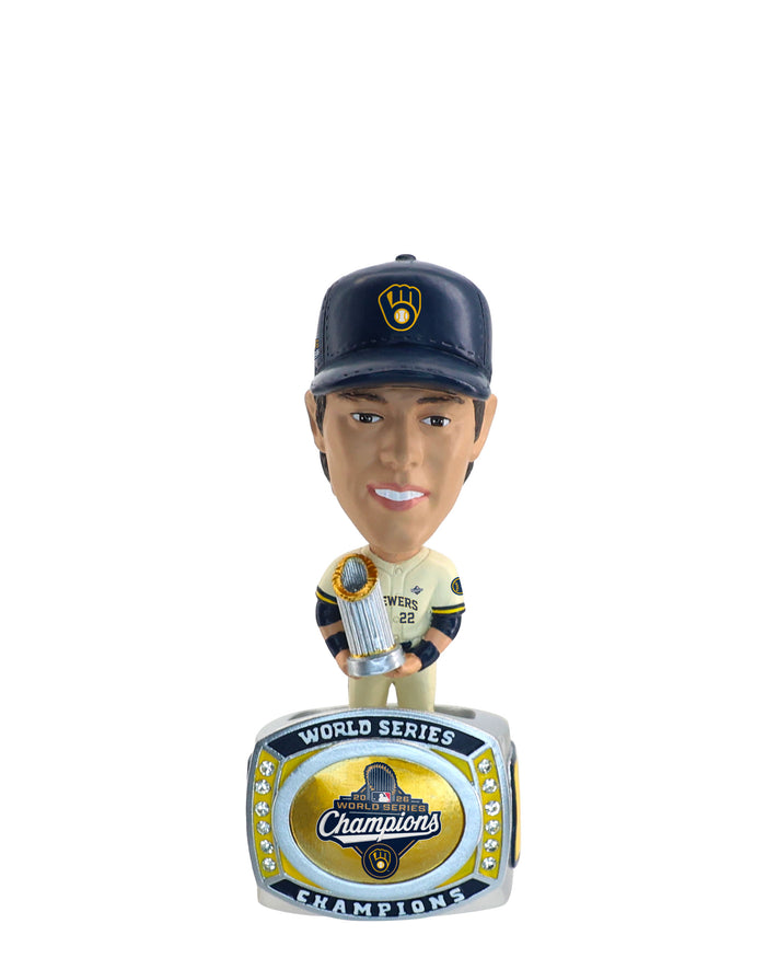 Christian Yelich Milwaukee Brewers 2026 World Series Champions Ring Base Mini Bighead Bobblehead FOCO - FOCO.com