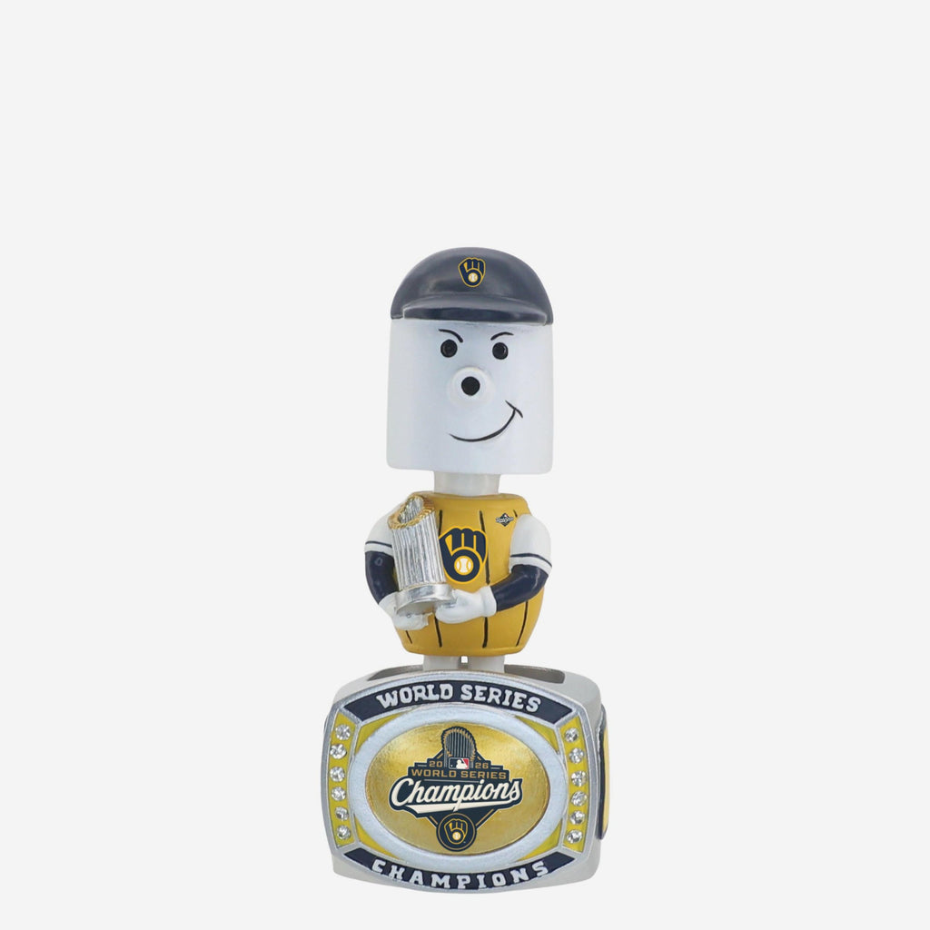 Barrelman Milwaukee Brewers 2026 World Series Champions Ring Base Mascot Mini Bighead Bobblehead FOCO - FOCO.com