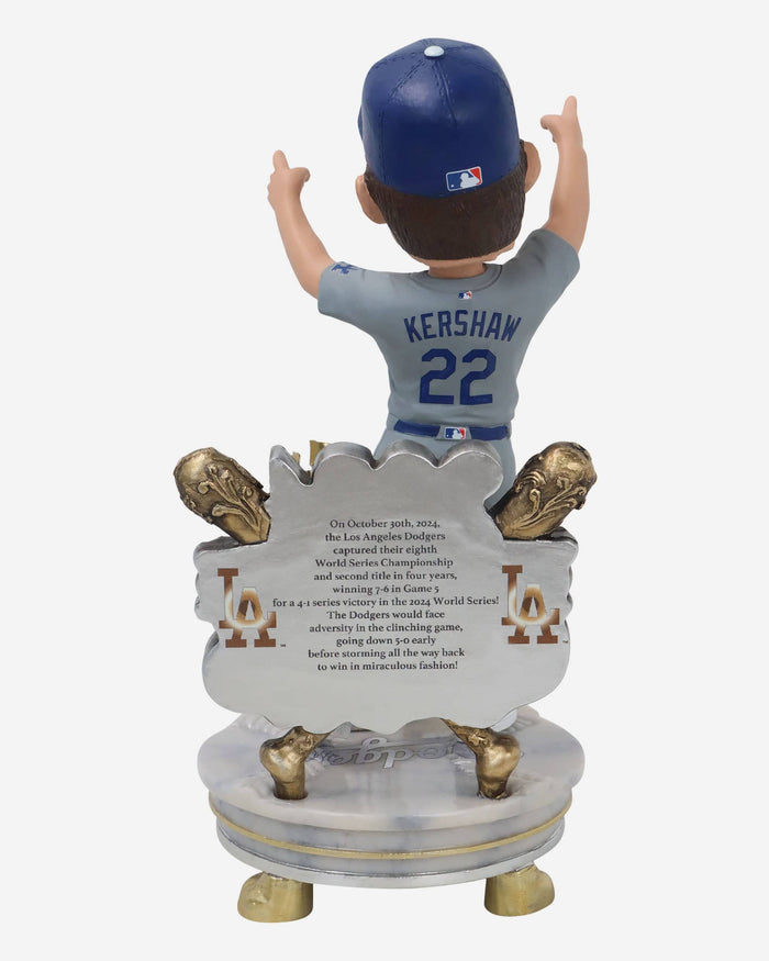 Clayton Kershaw Los Angeles Dodgers 2024 World Series Champions Alternate Jersey Celebration Bobblehead FOCO - FOCO.com