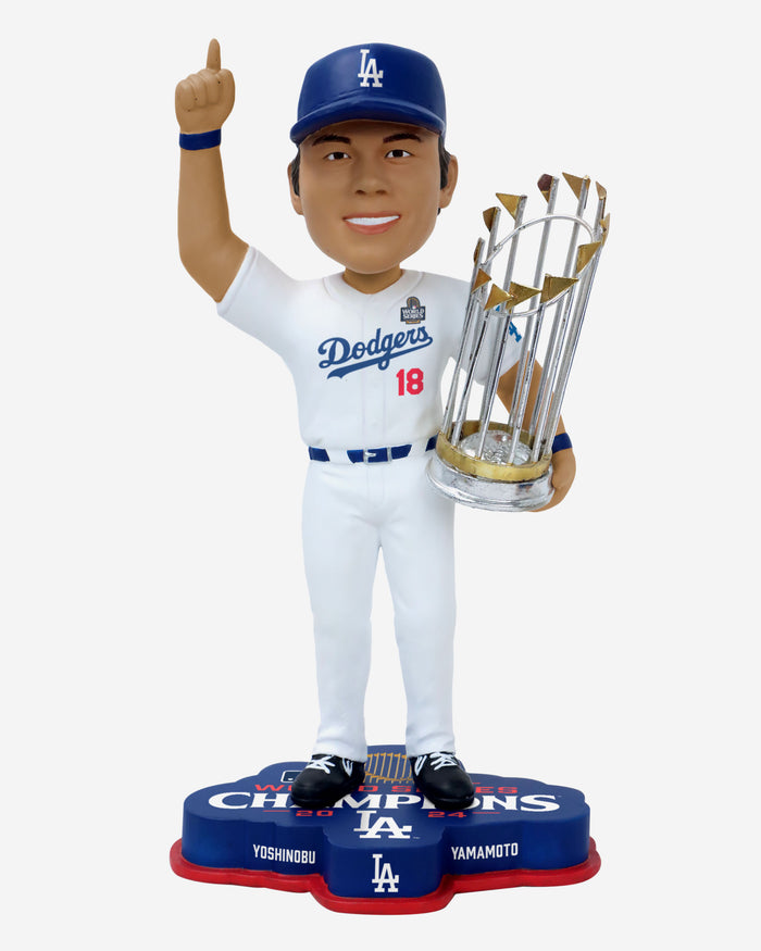 Yoshinobu Yamamoto Los Angeles Dodgers 2024 World Series Champions Bobblehead FOCO - FOCO.com