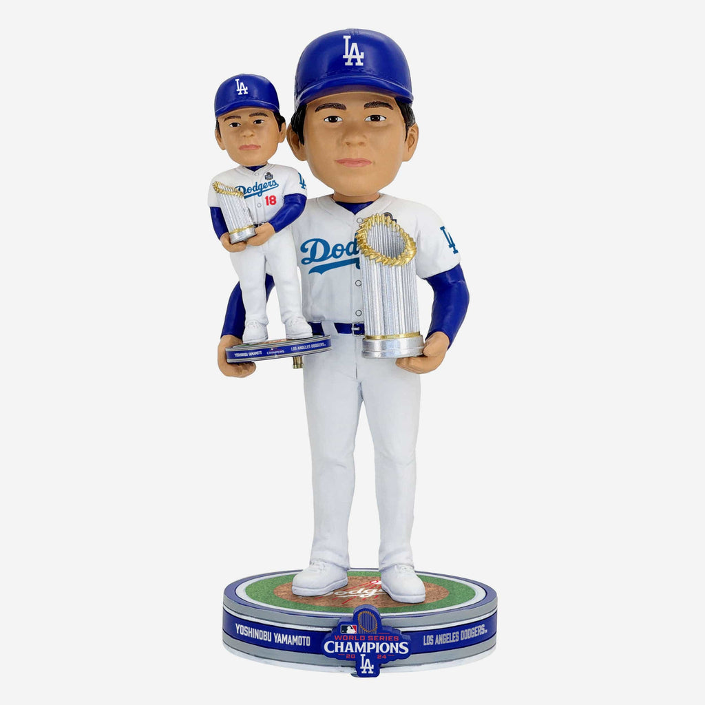 Yoshinobu Yamamoto Los Angeles Dodgers 2024 World Series Champions Bobble Dubblz Bobblehead FOCO - FOCO.com