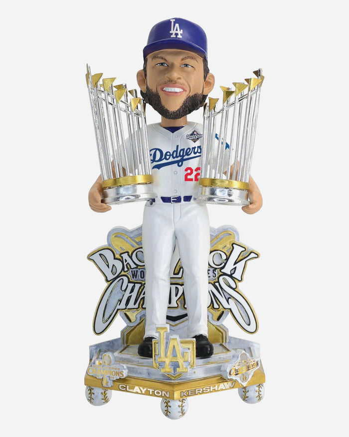 Clayton Kershaw Los Angeles Dodgers 2025 Back To Back World Series Champions Celebration Bobblehead FOCO - FOCO.com