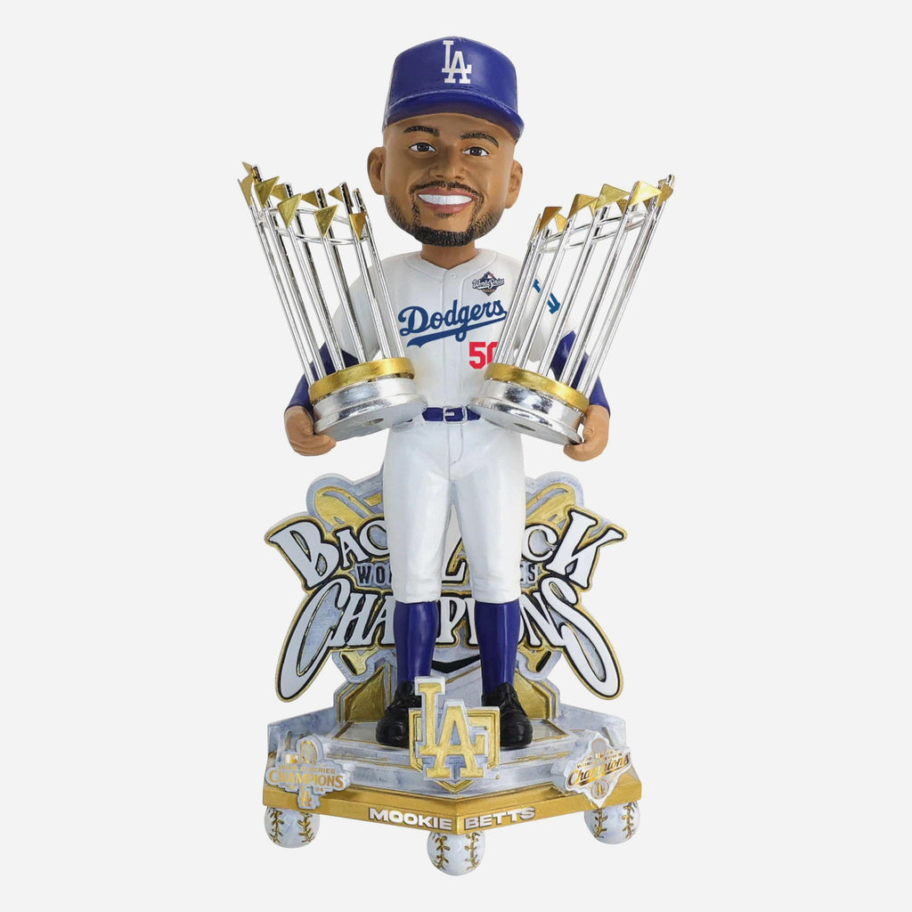 Mookie Betts Los Angeles Dodgers 2025 Back To Back World Series Champions Celebration Bobblehead FOCO - FOCO.com
