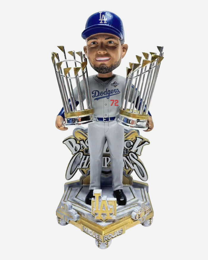 Miguel Rojas Los Angeles Dodgers 2025 Back To Back World Series Champions Celebration Bobblehead FOCO - FOCO.com