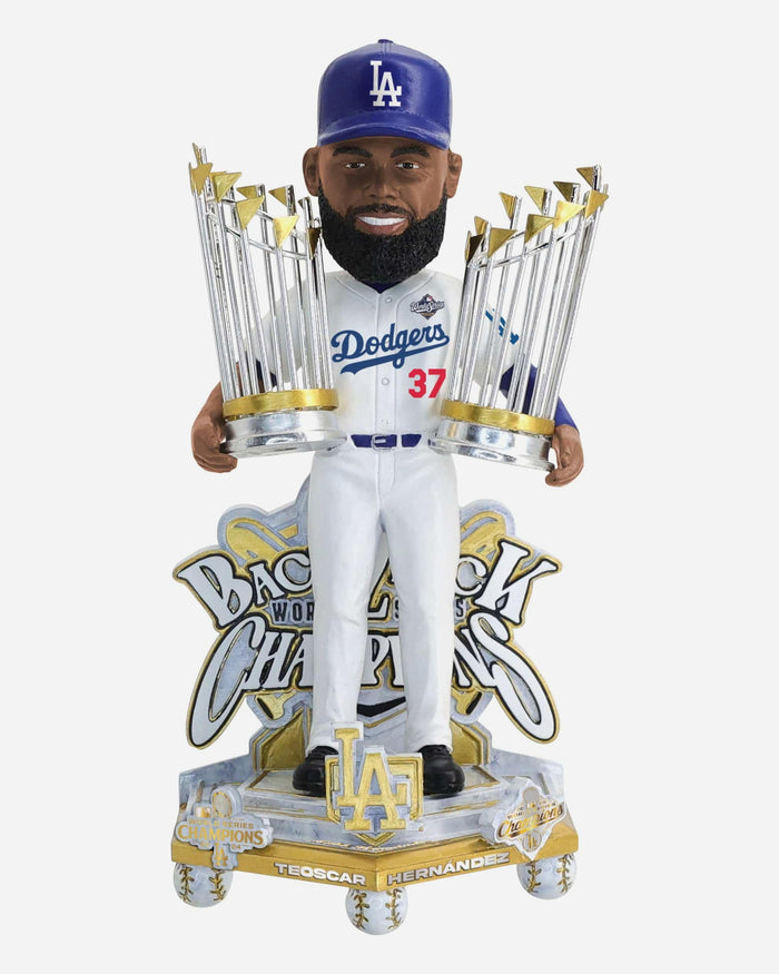 Teoscar Hernandez Los Angeles Dodgers 2025 Back To Back World Series Champions Celebration Bobblehead FOCO - FOCO.com