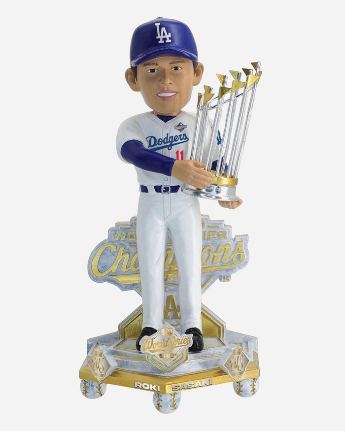 Roki Sasaki Los Angeles Dodgers 2025 World Series Champions Celebration Bobblehead FOCO - FOCO.com