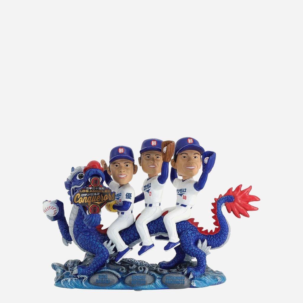 Roki Sasaki & Shohei Ohtani & Yoshinobu Yamamoto 2025 Champions Dragon Bobblehead FOCO - FOCO.com