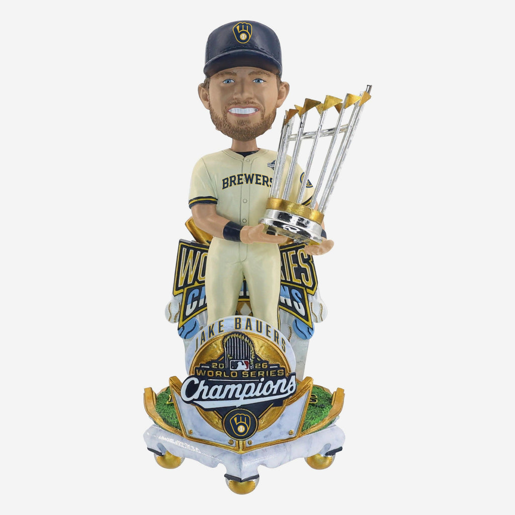 Jake Bauers Milwaukee Brewers 2026 World Series Champions Celebration Bobblehead FOCO - FOCO.com