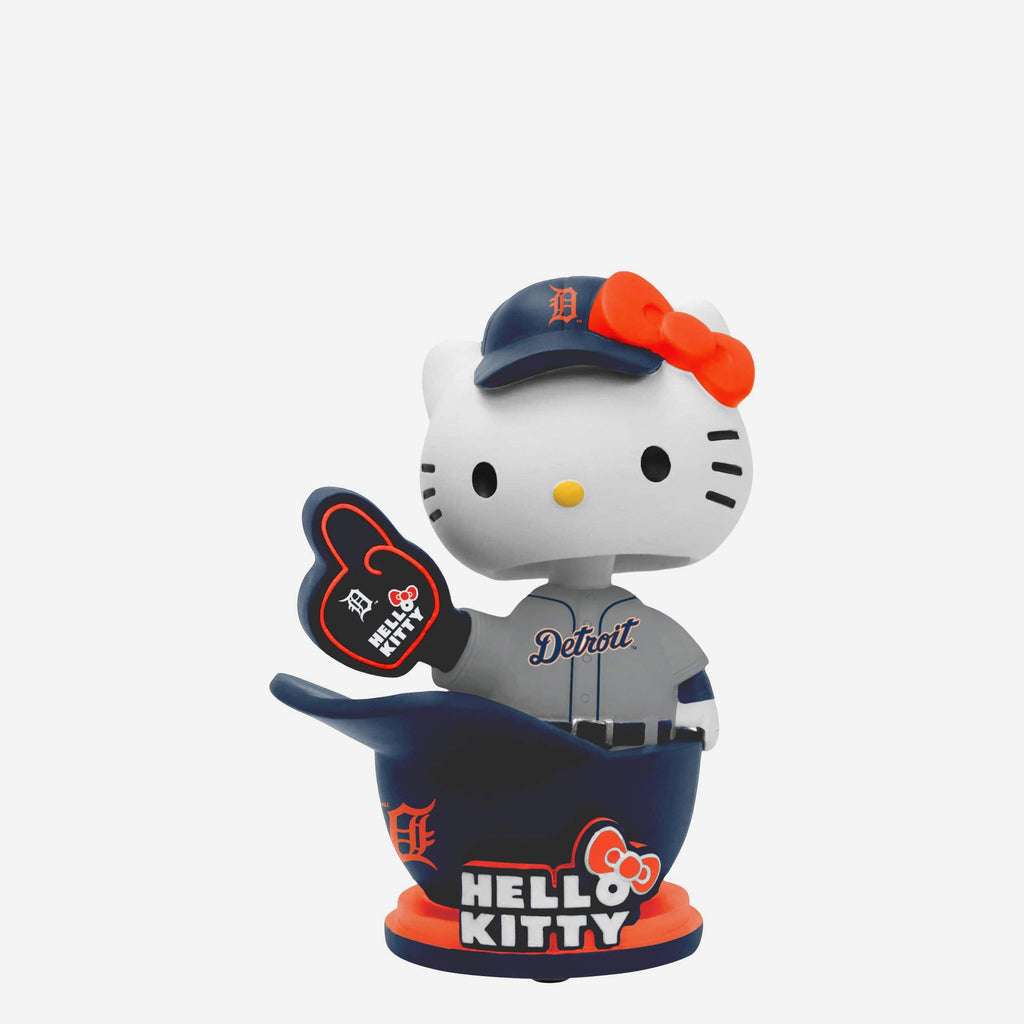 Hello Kitty® Detroit Tigers Baseball Helmet Away Jersey Bobblehead FOCO - FOCO.com