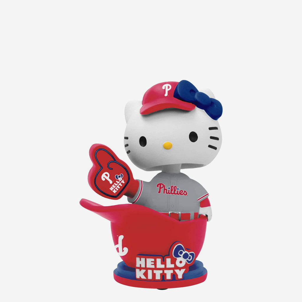 Hello Kitty® Philadelphia Phillies Baseball Helmet Away Jersey Bobblehead FOCO - FOCO.com