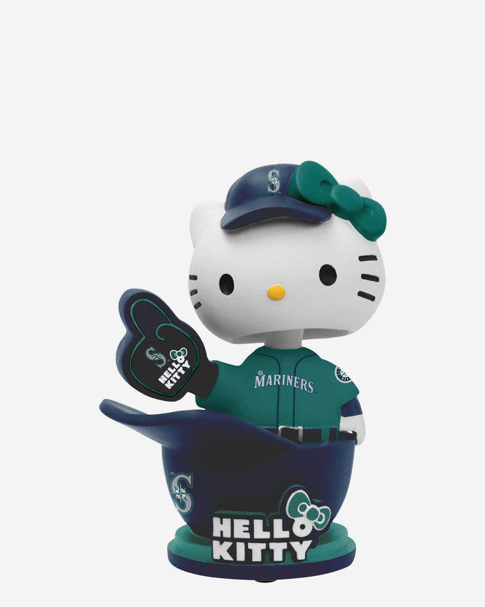Hello Kitty® Seattle Mariners Baseball Helmet Away Jersey Bobblehead FOCO - FOCO.com