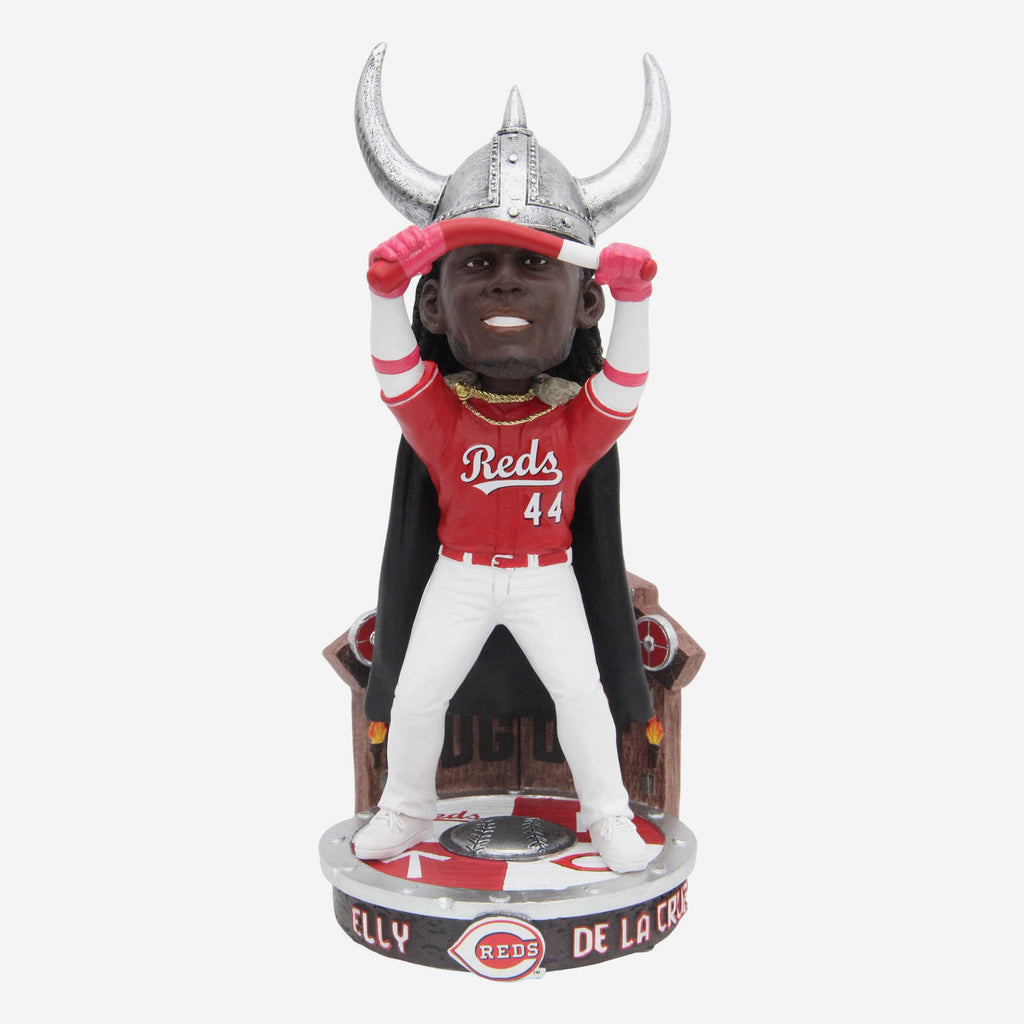 Elly De La Cruz Cincinnati Reds Viking Hat Lifting Bat Home Run Celebration Bobblehead FOCO - FOCO.com