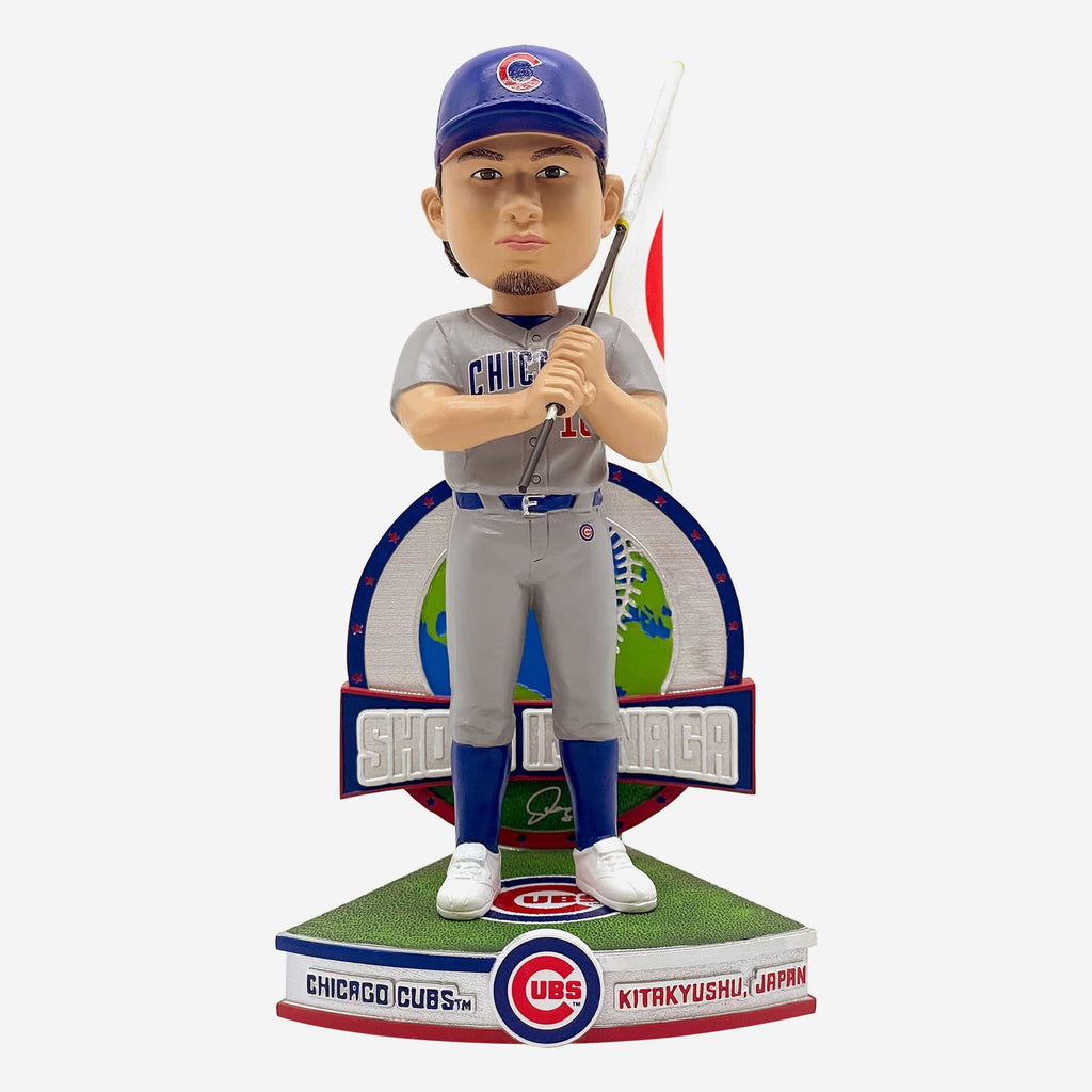 Shota Imanaga Chicago Cubs Away Jersey Japanese National Flag Bobblehead FOCO - FOCO.com