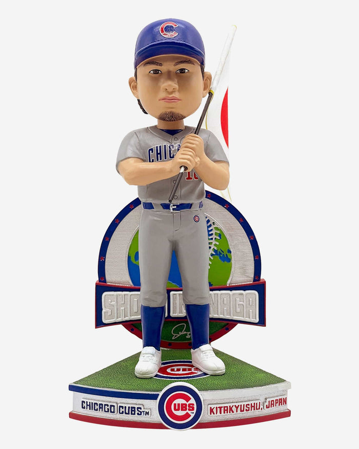 Shota Imanaga Chicago Cubs Away Jersey Japanese National Flag Bobblehead FOCO - FOCO.com