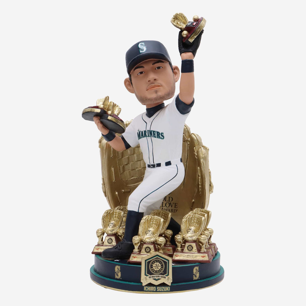 Ichiro Suzuki Seattle Mariners 10x Gold Glove Award Bobblehead FOCO - FOCO.com