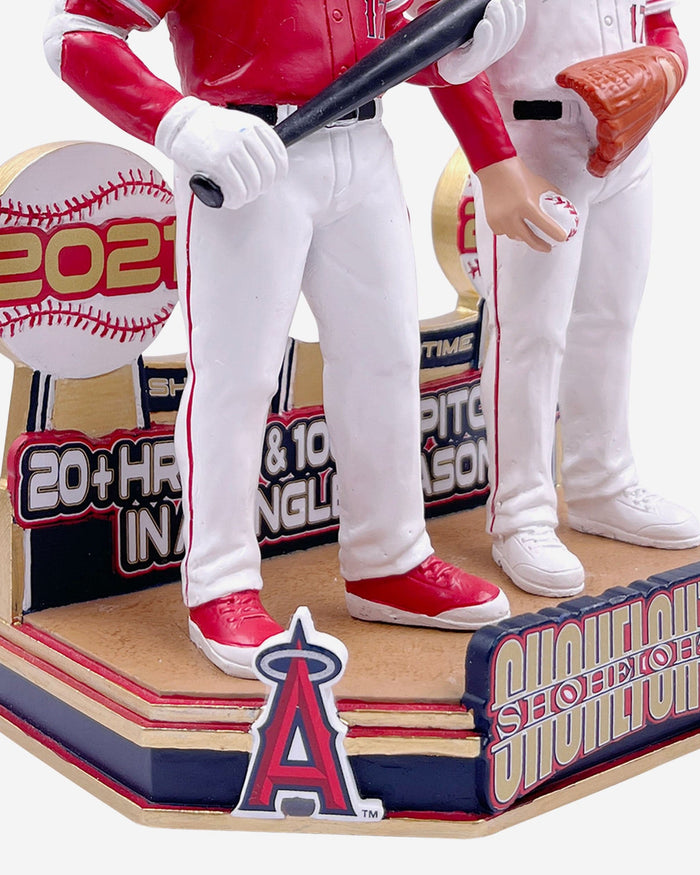 Shohei Ohtani Los Angeles Angels 20 Home Run 100 Strikeout Dual Bobblehead FOCO - FOCO.com