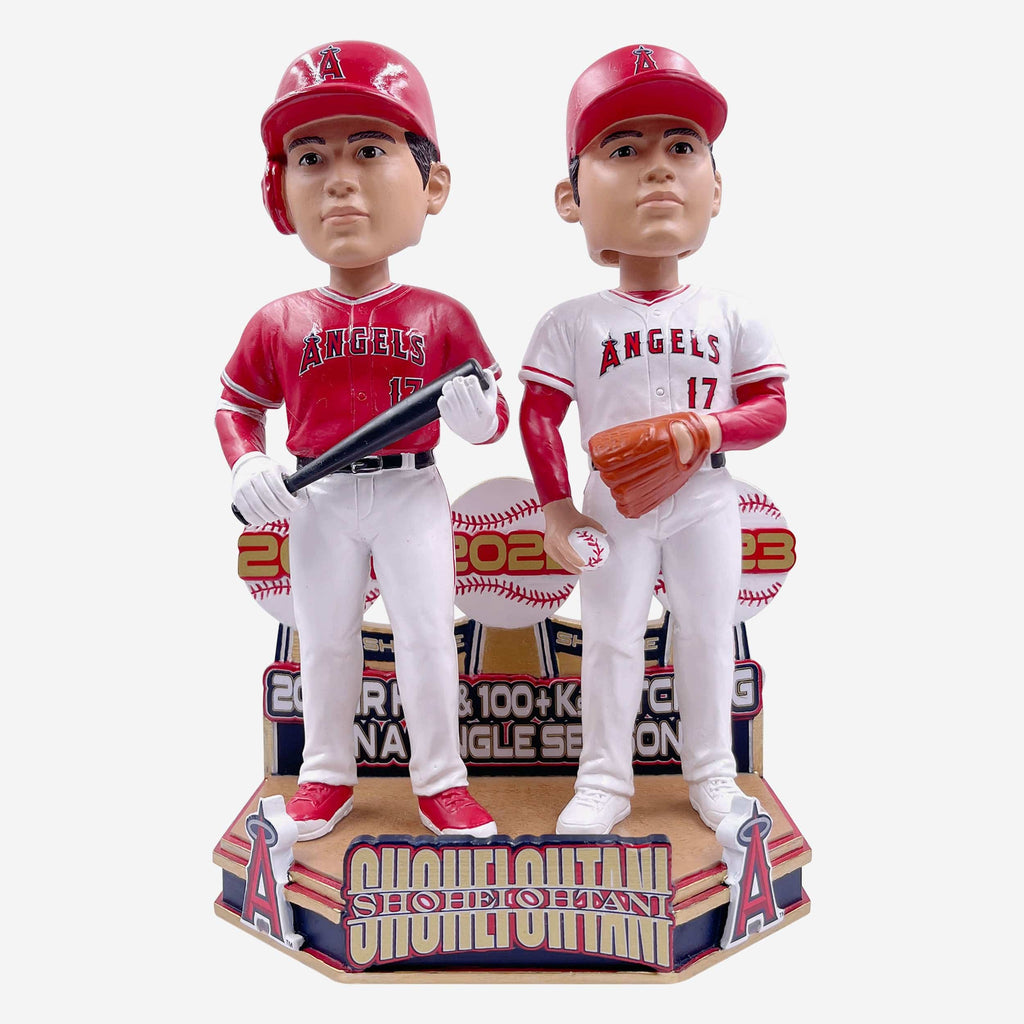 Shohei Ohtani Los Angeles Angels 20 Home Run 100 Strikeout Dual Bobblehead FOCO - FOCO.com