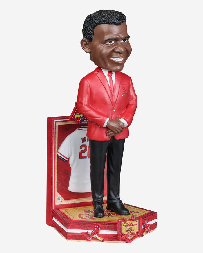 Lou Brock St Louis Cardinals Red Jacket Bobblehead FOCO - FOCO.com