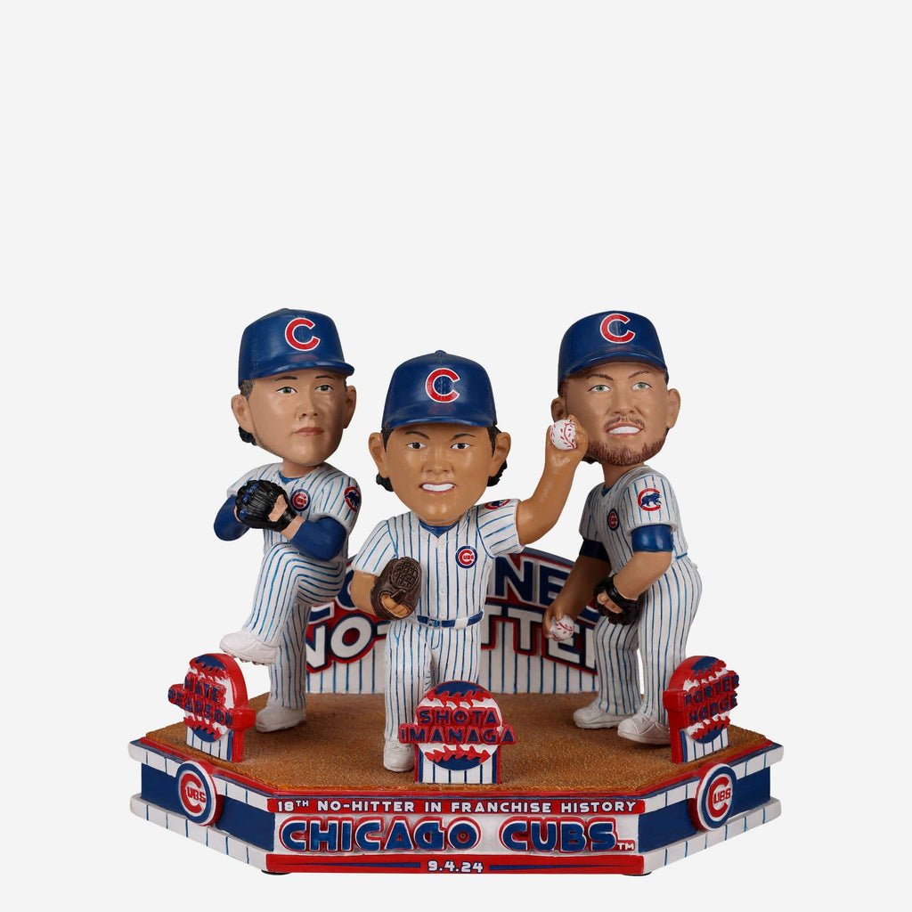 Chicago Cubs Combined No Hitter Mini Bobblehead Scene FOCO - FOCO.com