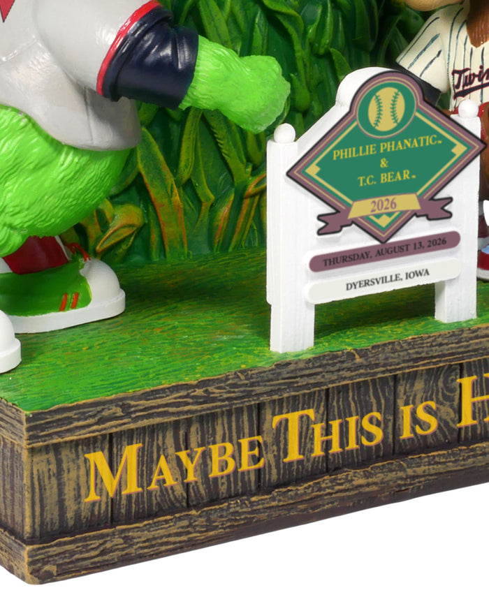 Philadelphia Phillies & Minnesota Twins 2026 Dyersville Maybe This is Heaven Mascot Dual Bobblehead FOCO - FOCO.com
