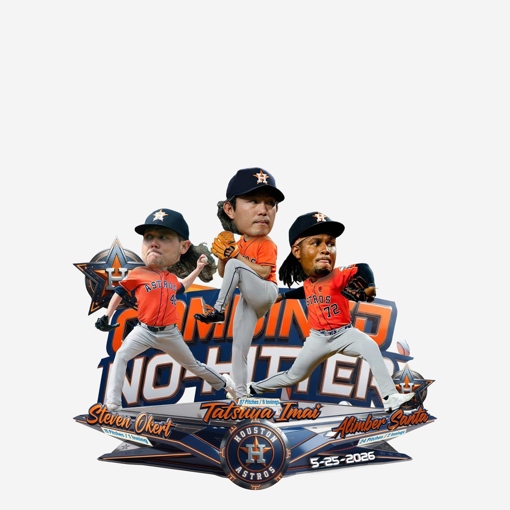 Houston Astros Combined No Hitter Mini Bobblehead Scene FOCO - FOCO.com