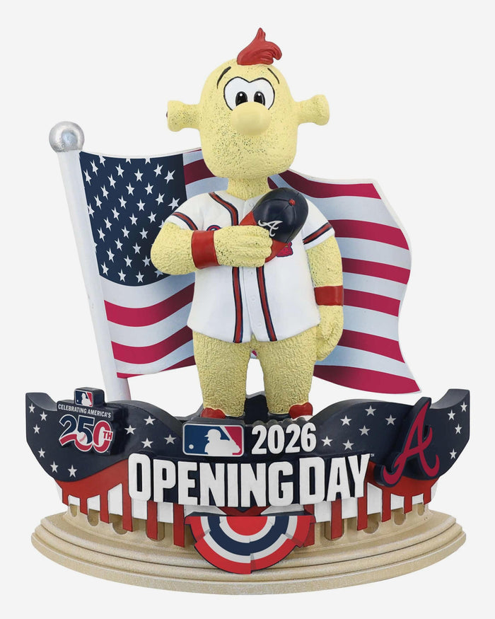 Blooper Atlanta Braves 2026 Opening Day Mascot Bobblehead FOCO - FOCO.com