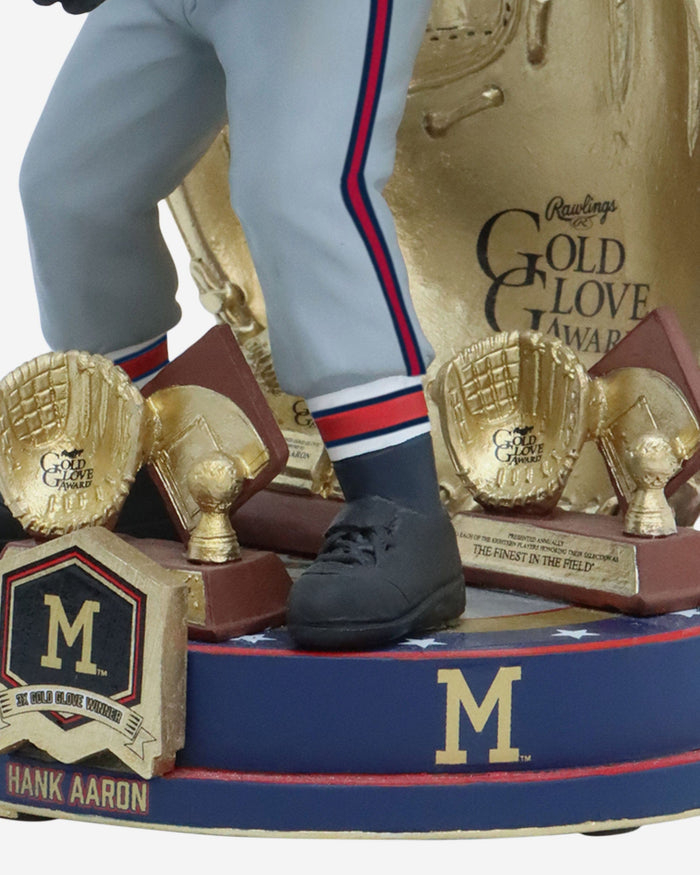 Hank Aaron Milwaukee Braves 3x Gold Glove Award Bobblehead FOCO - FOCO.com