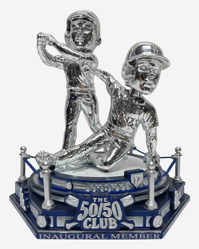 Shohei Ohtani Los Angeles Dodgers 50 Home Runs & 50 Stolen Bases Platinum Dual Spinning Bobblehead FOCO - FOCO.com