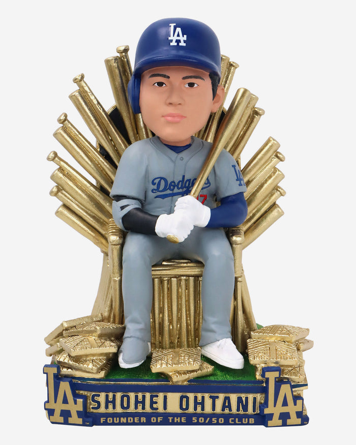 Shohei Ohtani Los Angeles Dodgers 50 Home Runs & 50 Stolen Bases Club of One Throne Bobblehead FOCO - FOCO.com