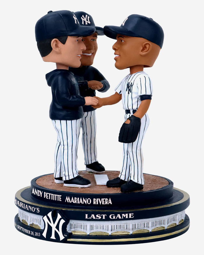 Andy Pettitte & Derek Jeter & Mariano Rivera New York Yankees Mo's Final Game Mini Bobblehead Scene FOCO - FOCO.com