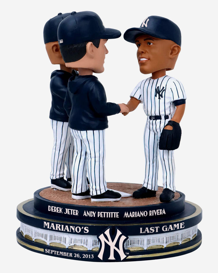 Andy Pettitte & Derek Jeter & Mariano Rivera New York Yankees Mo's Final Game Mini Bobblehead Scene FOCO - FOCO.com