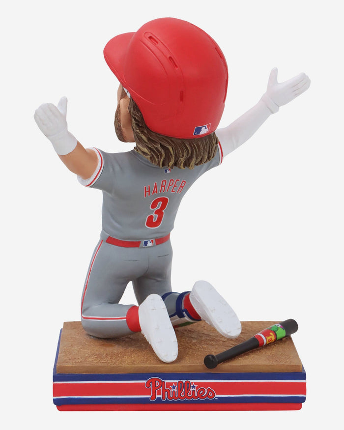 Bryce Harper Philadelphia Phillies 2024 MLB London Series Home Run Slide Celebration & Phanatic Bat Bobblehead FOCO - FOCO.com