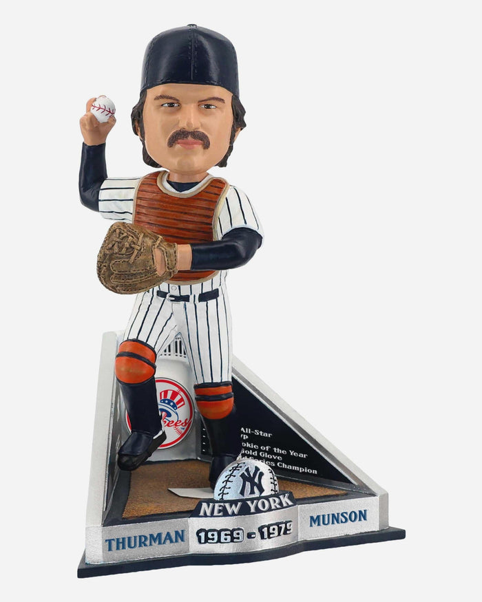 Thurman Munson New York Yankees Career Stats Bobblehead FOCO - FOCO.com