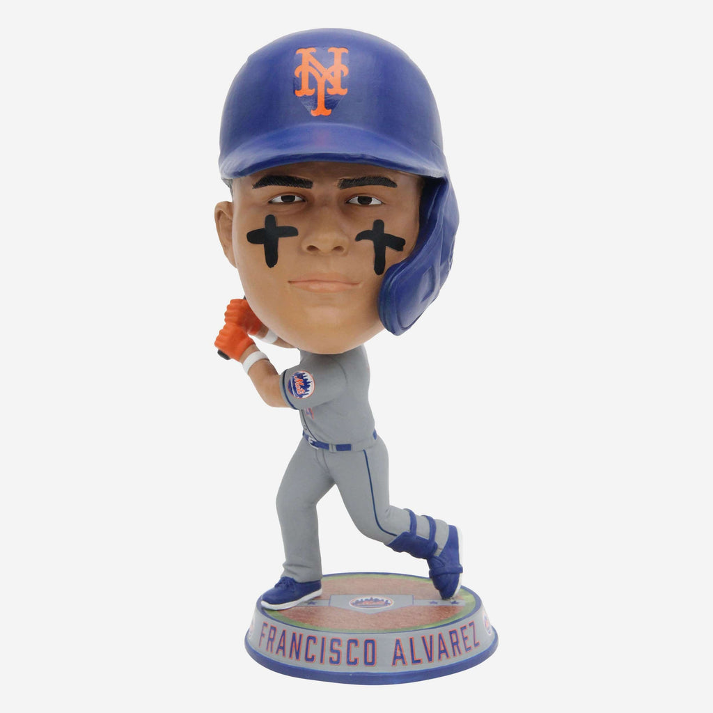 Francisco Alvarez New York Mets Field Stripe Variant Bighead Bobblehead FOCO - FOCO.com