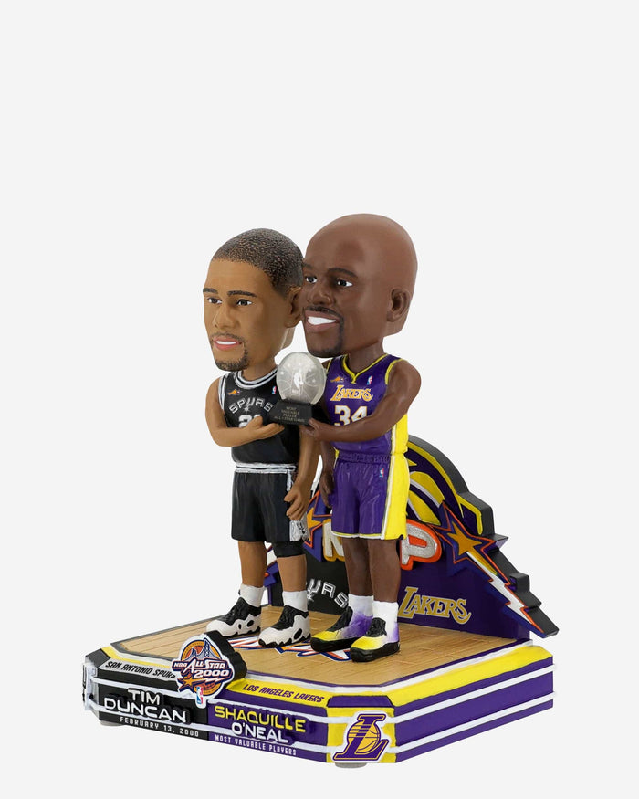 Shaquille O'Neal & Tim Duncan Los Angeles Lakers & San Antonio Spurs 2000 NBA All-Star Co-MVPs Dual Bobblehead FOCO - FOCO.com