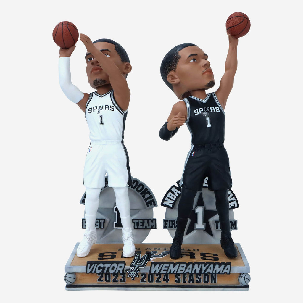 Victor Wembanyama San Antonio Spurs 2023-2024 All-Rookie & All-Defensive First Team Dual Bobblehead FOCO - FOCO.com