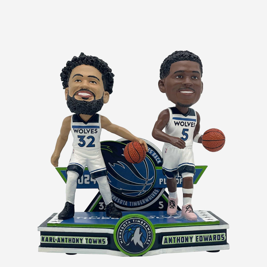 Anthony Edwards & Karl-Anthony Towns Minnesota Timberwolves Playoff Dual Bobblehead FOCO - FOCO.com