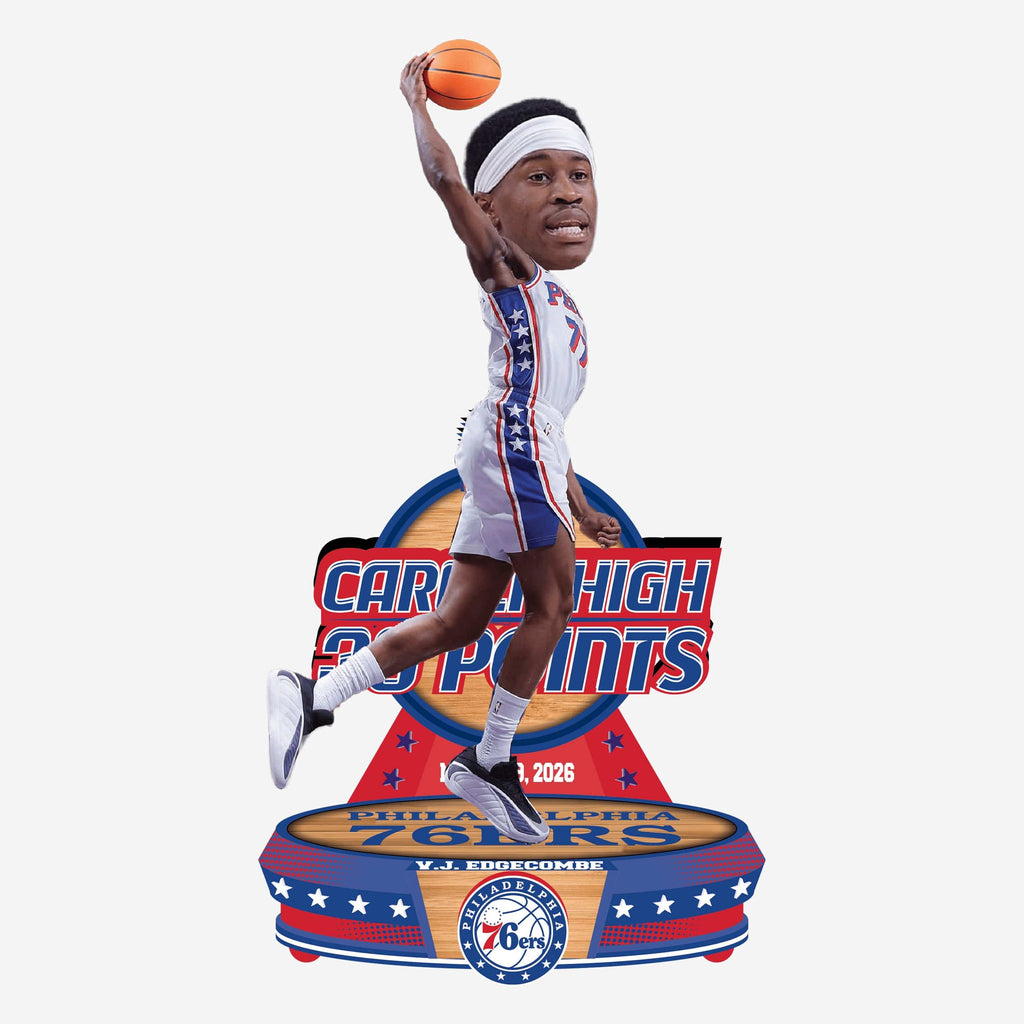 VJ Edgecombe Philadelphia 76ers 38 Point Career High Gamebreaker Bobblehead FOCO - FOCO.com