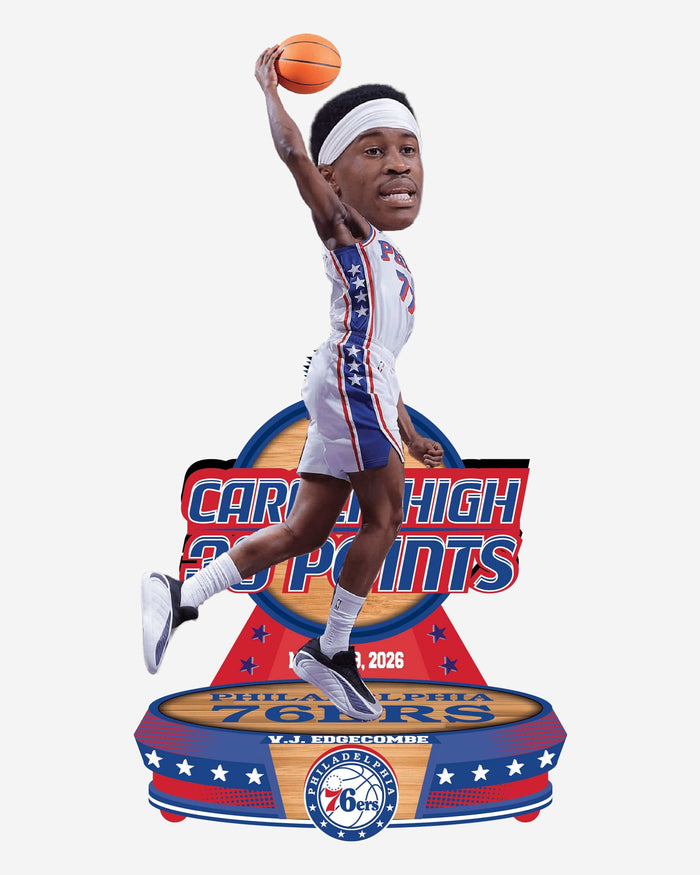VJ Edgecombe Philadelphia 76ers 38 Point Career High Gamebreaker Bobblehead FOCO - FOCO.com