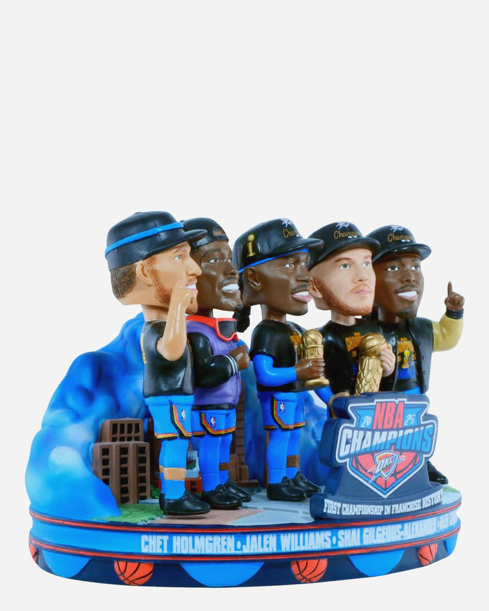 Oklahoma City Thunder 2025 NBA Champions Mini Bobblehead Scene FOCO - FOCO.com