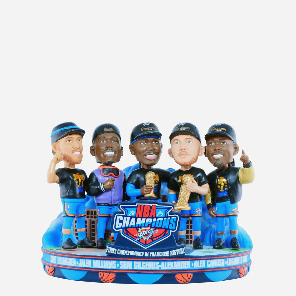 Oklahoma City Thunder 2025 NBA Champions Mini Bobblehead Scene FOCO - FOCO.com