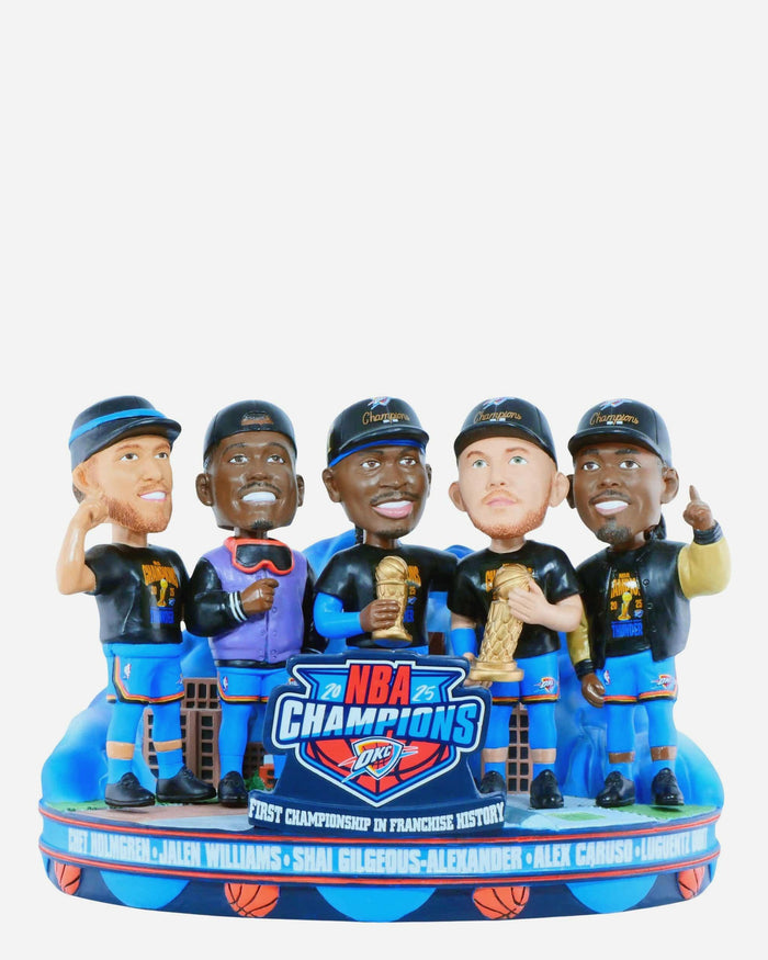 Oklahoma City Thunder 2025 NBA Champions Mini Bobblehead Scene FOCO - FOCO.com