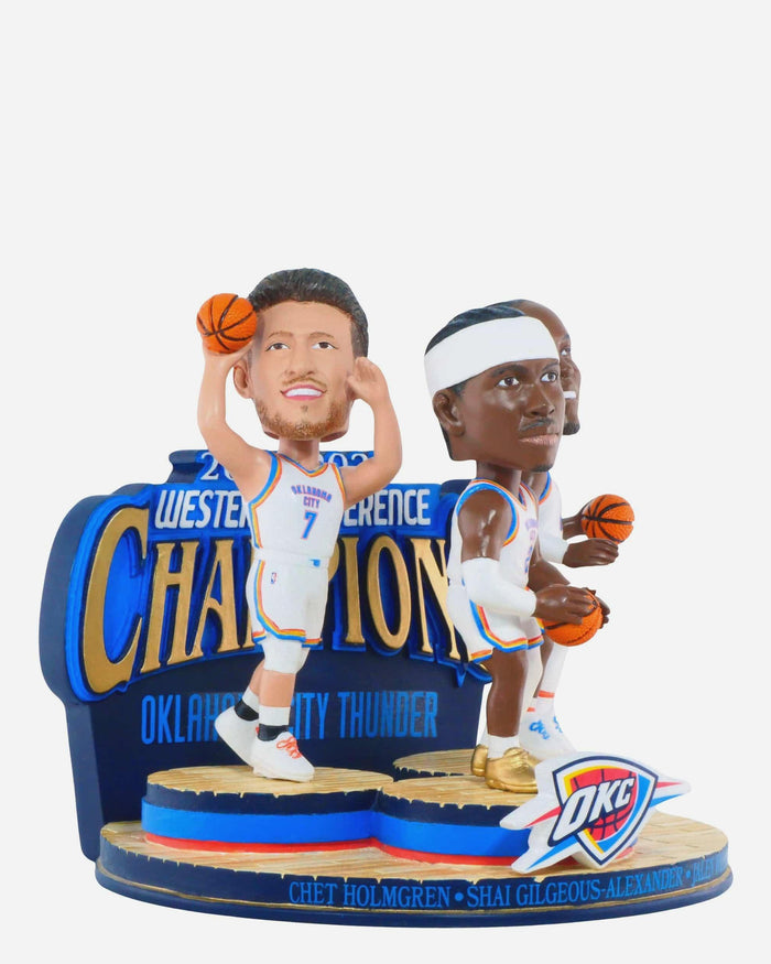 Oklahoma City Thunder 2025 Western Conference Champions Mini Bobblehead Scene FOCO - FOCO.com