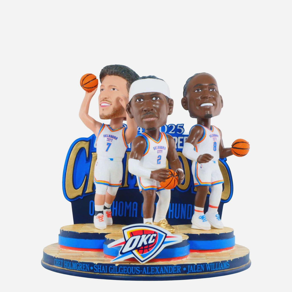 Oklahoma City Thunder 2025 Western Conference Champions Mini Bobblehead Scene FOCO - FOCO.com