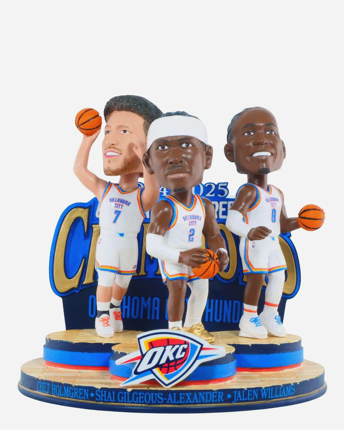 Oklahoma City Thunder 2025 Western Conference Champions Mini Bobblehead Scene FOCO - FOCO.com