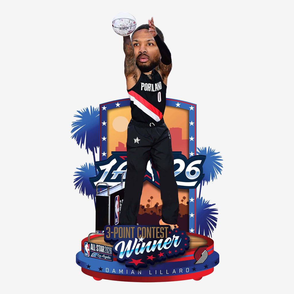 Damian Lillard Portland Trail Blazers 2026 NBA All-Star 3 Point Contest Winner Bobblehead FOCO - FOCO.com